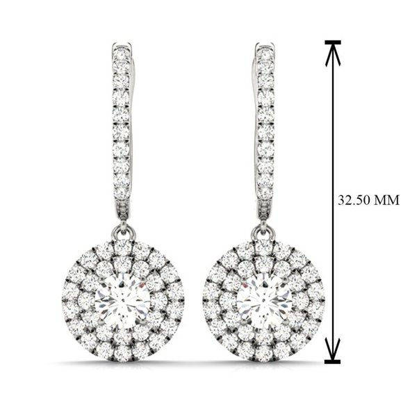 925 Silver Round Plated CZ Drop Earrings for Women, FB16FA1121 - Picture 5 of 5